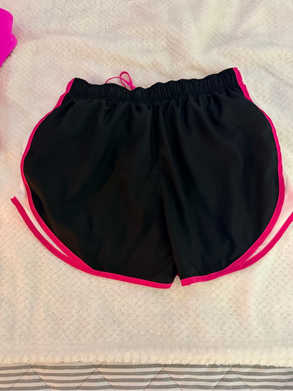 Nike Women’s Black Athletic Shorts with Pink Trim - Picture 5 of 6